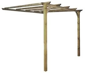 1 PZ PERGOLA ADDOSSATA IN PINO IMPREGNATO - cm.300x280x250h. palo da cm.9 NextradeItalia Mod.FERX.FERXLAEDE