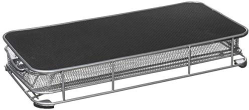 Bakaji Contenitore Porta Capsule e Cialde Caffè In Metallo Cassetto Estraibile Silver e Top Nero (36 x 28 x 7,5 cm.)