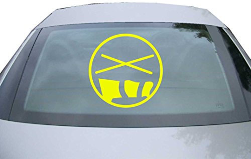 Indigos UG Aufkleber Heckscheibe & Motorklappe - neongelb - 600x600 mm - bad boy - selbstklebender Sticker für Auto, Fenster, Bus oder LKW