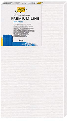 Kreul 504080 - Solo Goya Stretched Canvas Premium Line, Keilrahmen 40 x 80 cm in Premiumqualität, Leinwand aus Baumwolle 4 fach grundiert, ideal für Öl-, Acryl- und Gouachefarben, weiß
