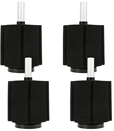 Aquarium Biochemischer Schwammfilter, 4 Stück Bio Schwämme Schwammfilter mit Airline-Schlauch Wasserfilter, Zucht, Betta, Garnelen