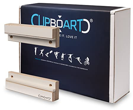 Clipboart® Standard Wandhalterung - Halterung - Snowboard - Wakeboard - Kiteboard - Balanceboard - Wakeskate - Longboard - 360° Wandbefestigung (Multiplex Weiß Beschichtet)