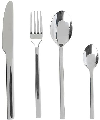 Russell Hobbs 32-Piece Cutlery Set - Deluxe Vermont Stainless Steel, Dishwasher Safe Flatware, Tableware for 8 Place Settings, Mirror Polish Finish, Lightweight Design, 15 Year Guarantee