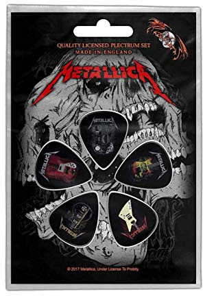 Metallica Plektrum Pack Guitars Band Logo Official 5 Pack Guitar Picks 5 x 2.5cm diameter