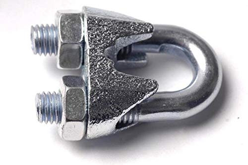 Wire Rope Grips Clamps U Bolts Fitting Cable Cord Tie Heavy Duty Steel Metal (Clamp Size: 3mm / Pack Size: 3pc)