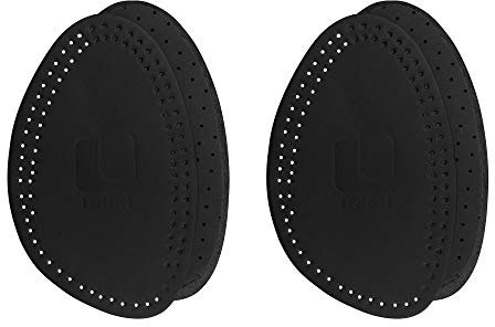 Lenzen 2 Paar halbe Einlegesohlen aus Leder I Beige oder Schwarz I Halbsohle für den Vorfuß mit Aktivkohle I Vorfußpolster I Echtleder