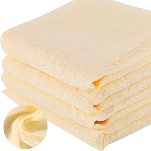 4 Stück Passiertuch, 50x50 CM Käsetuch Feinmaschig Seihtuch Dichtegrad 100 Baumwolle Filtertuch Wiederverwendbar Waschbar für Selbstgemachte Käse Butter Obstsaft Gemüsesuppe