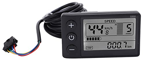 LCD-Display für Elektrofahrräder, 24 V 36 V 48 V E Bike Display LCD S866 Display mit SM-Stecker S866-Fahrradtacho Fahrradcomputer für Elektroroller Im Freien