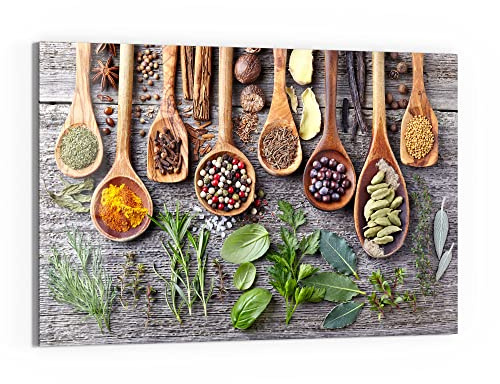 DEQORI Glas-Magnettafel | 60x40 cm groß | Motiv Dekorierte Kochlöffel | Memo-Board aus Glas | Magnetboard inkl. Magnete, Stift & Tuch für Küche & Büro | Tafel magnetisch & beschreibbar