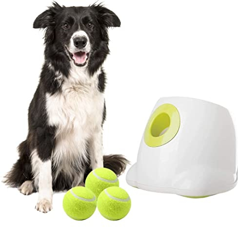 BoT Automatisk bollkastare hund - Ifetch - hundleksak - interaktiv leksak med boll till hund - både för hemmet och utomhus - 3 st 6,4 cm tennisbollar ingår