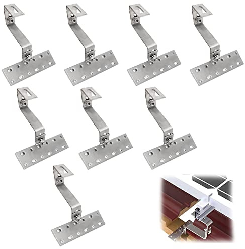 8 Pezzi Ganci per Tettuccio Fotovoltaico, 150 x 50mm Regolabile Staffe Fotovoltaico, Robustezza e Longevità, Accessori per Montaggio Fotovoltaico, per Montaggio Pannelli Solari Fotovoltaici