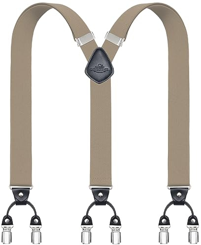 Dresime Hosenträger für Herren Breit Y Style 3.5 CM Mit Sehr 6 Starke Metall Clip Durable Elastic Verstellbare Hosenträger für Herren und Damen