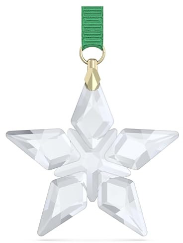 Swarovski Annual Edition Little Star Ornament 2023, Kristallornament im Stern-Design, mit Grünem Ripsband