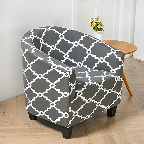 Morbuy Sesselhussen 1 Sitz, Stretch Sesselbezug Universal Sesselschoner Elastisch Sesselüberwurf Sofahusse mit Armlehnen für Clubsessel Loungesessel Cocktailsessel (Grau)