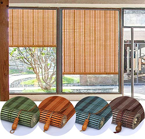 Bambusrollo Schöne Rollos Für Innen Außen, Jalousie Bambus Rollo Solide Und Stabil Verarbeitet, 90 120 180 200cm Schmücken Und Beschatten, Holzrollo Mit Seitenzug, Für Fenster Und Tür Brauns