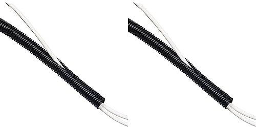 D-Line Cable Tidy Tube | Cable Management Sleeve | Organiser for TVs, PCs & Games Consoles - 1.1m x 25mm, Black (Pack of 2)
