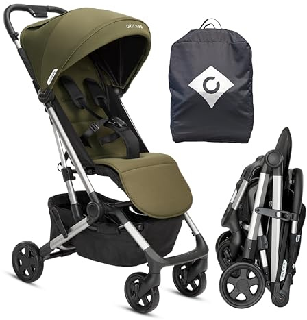 Colugo Compact Stroller - One Hand Fold Lightweight, Travel, Toddler, Airplane, Foldable Stroller with Rain Cover, Backpack and Cup Holder (Olive)