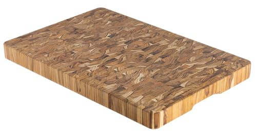 Billot de boucher en bois de teck FSC 60x40x4,5cm. (XXL)
