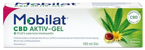 Mobilat CBD Aktiv-Gel - Vitalisierendes und pflegendes Cannabis Gel zur Entspannung von beanspruchten Körperpartien mit CBD, Arnika-Extrakt und Rosskastanien-Extrakt, 100ml