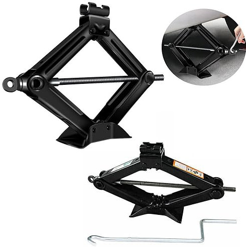 Scherenwagenheber Auto Wagenheber für PKW SUV MPV, 2T Auto Heber Rangierwagenheber mit Handkurbel, Wagenheber