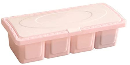 Sucriers Boîte d'assaisonnement en Plastique Conteneur de Stockage de Condiments Rack Pot à épices avec cuillère Boîte de Rangement d'épices de Cuisine Conteneur (Color : Pink)