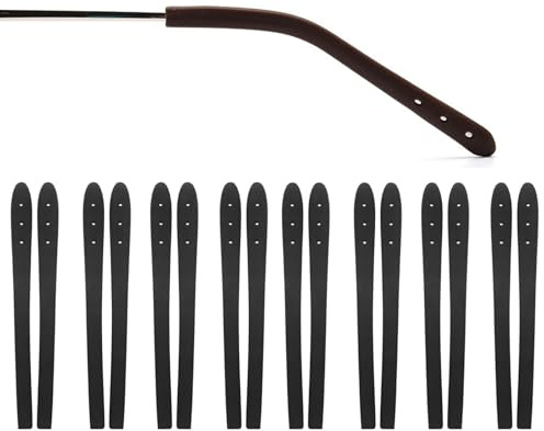 OPUGIT 8 Paar Brillenbügelenden, rutschfeste, weiche Silikon-Ersatzbügelhülsen, Brillenhalterungen für dünne Brillenbeine aus Metall, Schwarz