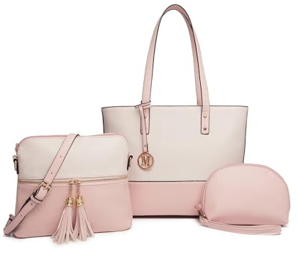 Miss Lulu Borse Mano Donna Pelle, Pochette Donna Multifunzione Set 3 Pezzi, Borsa Tracolla Spalla, Borse Tote Elegante Università Lavoro