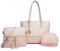 Miss Lulu Damen Handtasche Henkeltasche 3 Stück Sets, große Shopper Tote Bag, Umhängetasche mit Quaste Geldbörse mit verstellbare Schulterrie