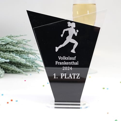 Generisch Personalisierte Moderne edle Trophäe, eigener Text und Logo, Mitarbeiter Auszeichung, Sportverein Jubiläum, Laufwettbewerb, Sport Pokal