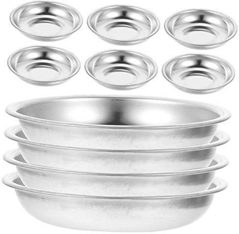 CIYODO 10pezzi Piatto Piccolo Per Salsa in Acciaio Inossidabile Vassoio Per Condimenti in Acciaio Inossidabile Ciotola Per Salse Da Intingere Per Piatti Per Salse Da Antipasto