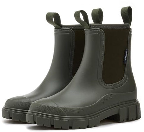 AONEGOLD Stivali Pioggia Donna Impermeabile Antiscivolo Leggere Comode Stivali Gomma Moda Pioggia per Esterni Giardinaggio Boots