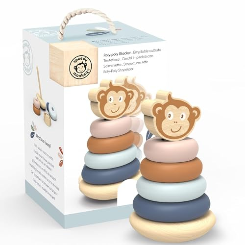 Speedy Monkey Trä Roly Poly stapeltorn FSC-certifierad leksak