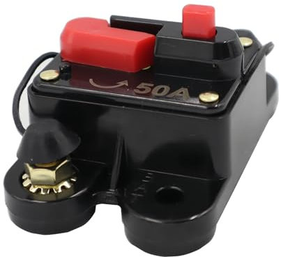 Disjoncteur de fusible en ligne 50A-200A, réinitialisation manuelle 12-48V DC, onduleur de fusible en ligne for voiture et Yacht, 1 pièce(100A)