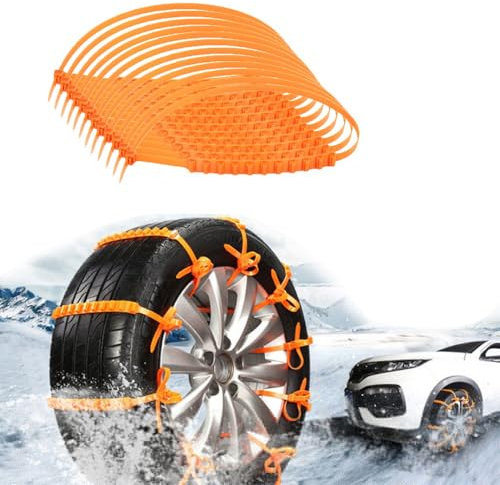 12 Stück Schneeketten Auto Anti-Rutsch Kabelbinder Universal Reifen Traktionskette