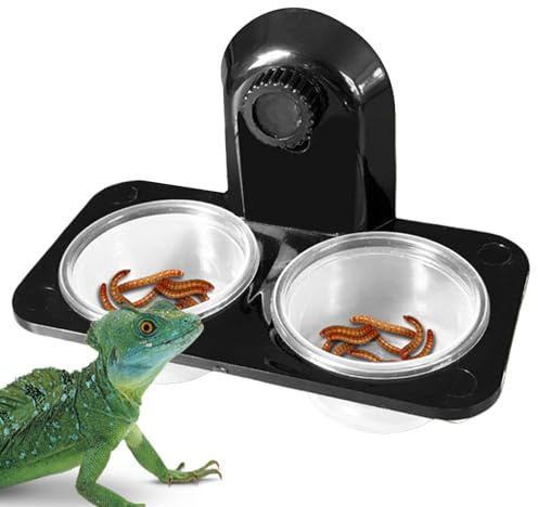 Reptile Food Bowl, Gecko Feeding Dish, Purpose Food & Water Bowl, Small Pet Feeder Ledge, Accessories For Lizards, Turtles & Amphibians 11.5x6x6.5cm