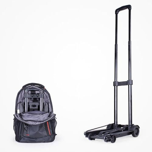 Carretilla Mano Plegable pequeña con 2 Ruedas, Carrito Equipaje portátil Capacidad Carga 110 Libras, Carrito Plataforma asa Ajustable Uso General para Viajes al Aeropuerto mudanzas