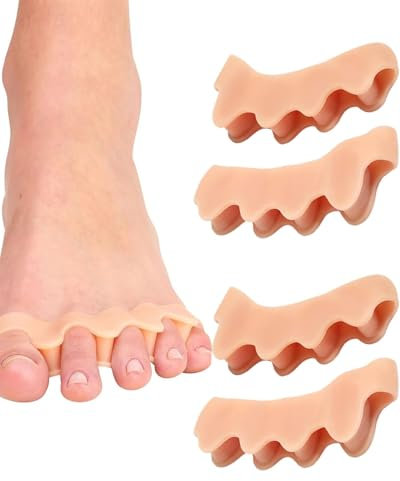 CULEB Separatore Dita Piede,Distanziatore Dita Piedi Unisex，Per Esercizi Yoga, Correzione Del Piede,il Sollievo Dal Dolore Dell’Alluce Valgo(2 Paia,Beige)