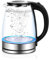 Glas Wasserkocher 2,0 liter, 2300w, BPA-frei, LED Beleuchtung, Schnelles Kochen,Wasserkocher aus Borosilikatglas, 360° Basis, Teekocher Teekessel, Trockenaufschutz, leiser Glaskessel