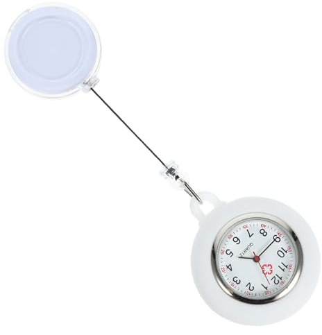 BESPORTBLE Montre Infirmière Rétractable avec Clip Montre pour Étudiants Blanc