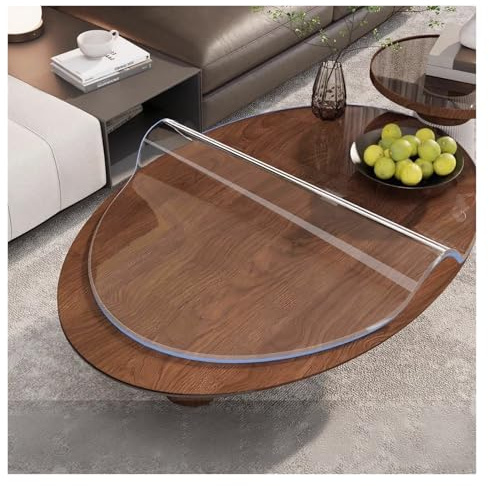 SHAARI Ovale Transparente Tischdecke, Kunststoff-PVC-Material rutschfest, Wasserdicht, Kratzfest, Geeignet für Wohnzimmer und BüRos (1mm,90x140cm)