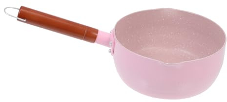 Baby Food Saucepan Aluminium Wooden Handle Pink No Lid