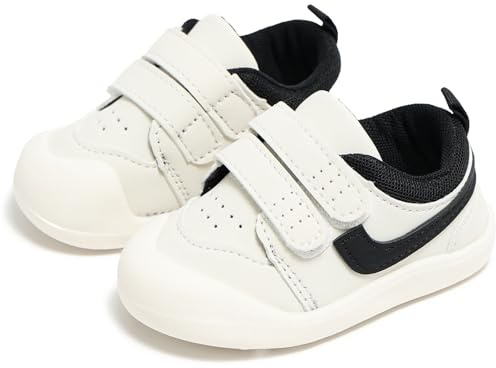 BEBEHUG Baby Walking Shoes for Boys Girls Infant Sneakers Soft Lightweight Non-Slip Toddler First Walker Shoes Black