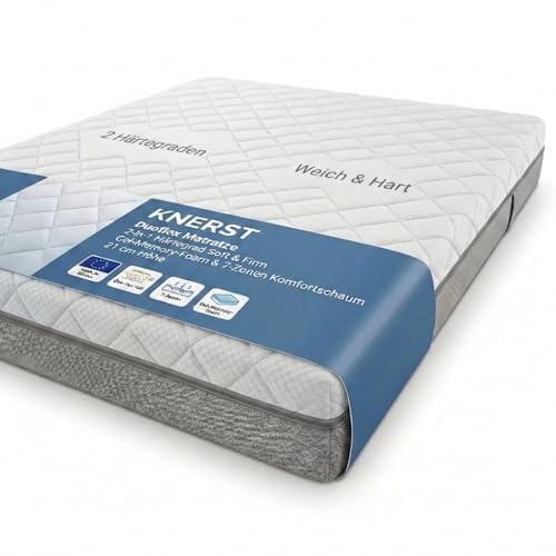 KNERST Duoflex Matratze 90x200, 7 Zonen Mattress, H2/H3, 21 cm