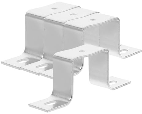KOMBIUDA Lot De 4 Supports De Fixation En U Support De Rail De Montage En Inox Patte À Fixer Murale Pour Disjoncteurs De Rail Poteaux De Clôture De Terrasse 3.66 X 1.42 X 0.79 in