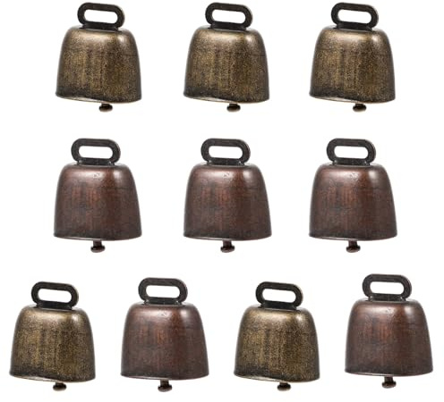 Sewroro 10pezzi Campanelli Antifurto in Ferro per Mucche Ciondoli per Bestiame da Allevamento Campanellini Suono Nitido per Agricoltura Pendenti da Appendere Colori Colore Casuale