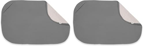 hauck 2in1 Topper & Handtuch 44 x 69 x 0,4 cm mit Atmungsaktiver Baumwolle & Saugfähigem Frottee Kompatibel mit Change N Clean Wickelauflage, Waschbar bei 60° C (Changing Mat Liner, Dark Grey)