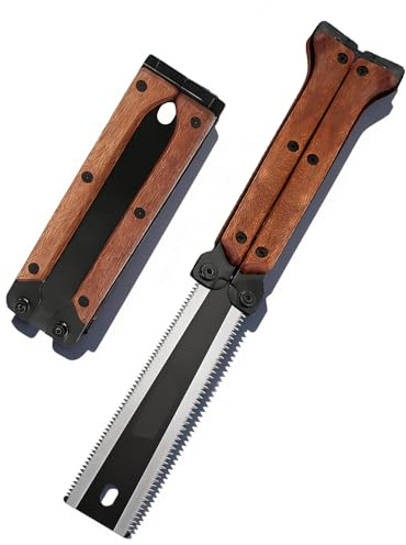 Folding Japanese Pull Saw, 6.3 Inch Double-Edged SK5 Blade, 13/14 TPI Japanese Hand Saw & Flush Cut Saws, 3 Side Grinding Gear SK5 Blade Wood Flush Cut Saw for Camping,Woodworking & DIY