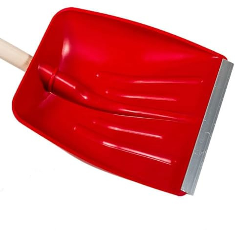 Pala Neve in ABS con Profilo Rinforzato in Alluminio – Manico in Legno 135 cm Made in Italy – Lama 39–41 cm – Resistente Antiusura per Esterno