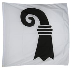 Flaggenfritze Hissflagge Schweiz Kanton Basel-Stadt 120 x 120 cm - quadratische Kantonsfahne für Mast, Garten & Event - 2 Metallösen