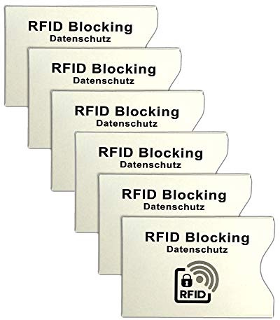 6er Set RFID NFC Schutzhülle | EC Kartenhülle | Datenschutz Karte Hülle Blocker | Kreditkarten Karten Abschirmung | Anti Skimming